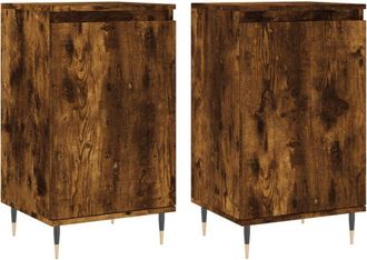 vidaXL Vidaxl - Aparadores 2 uds madera de ingeniería roble ahumado 40x35x70 cm