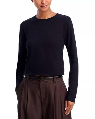 perfectwhitetee Jamie Long Sleeve Tee In True Black