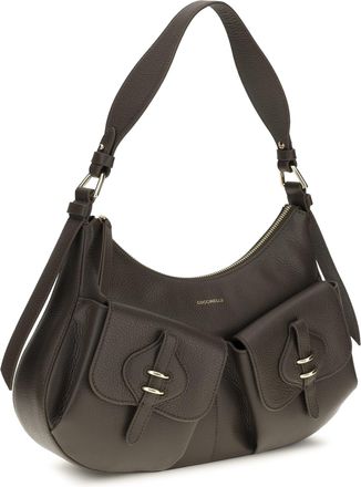 Coccinelle Womens Small Boheme Shoulder Bag Fango Calf Leather Bos Taurus