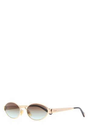 Chlo&eacute; Gold Metal Holly Sunglasses