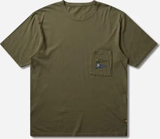 KAPITAL Men s 20/-Jersey Pennant T-Shirt (3Flags) Khaki
