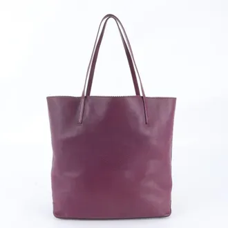 Loewe Purple Leather Handbag Shoulder Bag Tote Bag (Pre-Owned)