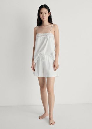 Mango Short cotone bianco - Donna - S - MANGO