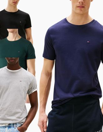 Tommy Hilfiger Mens Tommy Hilfiger Mens T Shirts Crew Neck Short Sleeve - Navy - Size: 42