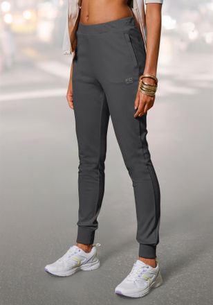 French Connection Loungepants FRENCH CONNECTION, Damen, Gr. 32/34, N-Gr, grau (anthrazit meliert), Obermaterial: 70% Viskose, 25% Polyamid, 5% Elasthan, bestickt, unifa