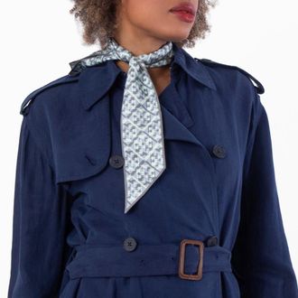 Tory Burch Womens Prismatic T Monogram Silk Ribbon Tie