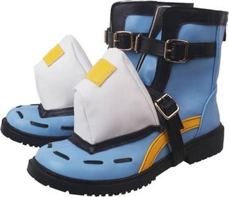 Generic Anime Cosplay Boots for Bridget Stage Performance Props Shoes Halloween Comic Con Men Women (Blue,11.5)