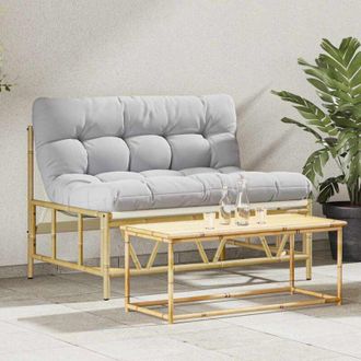 vidaXL Banco De Jard&iacute;n Gris Claro 110 X 75 X 71 Cm Acero Vidaxl