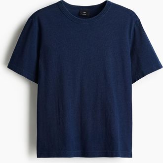 H&M T-Shirt in Regular Fit - Marineblau