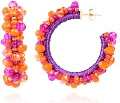 Lott. Gioielli Glassberry Urchin Creole Earrings in Mixed Fuchsia at Nordstrom
