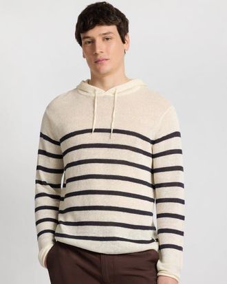 Onia Frank Hooded Sweater in Midnight/egret at Nordstrom, Size Medium