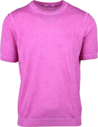 MANIPUR Fuchsia Short-Sleeve Cotton Sweater