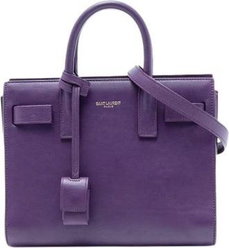 Saint Laurent Pre-owned Handbags, female, Purple, Size: ONE SIZE Pre-owned Sac De Jour Satchel