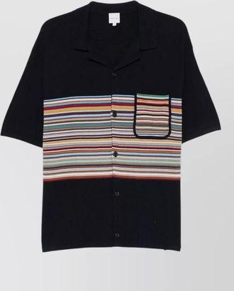 Paul Smith striped knit cotton short-sleeve polo shirt