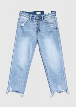 Kancan Womens High Rise Capri In Light Wash