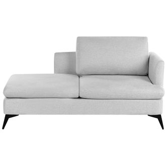 Beliani Beliani - Chaise Longue Moderna A La Derecha Tapicer&iacute;a De Tela De Poli&eacute;ster Con Patas De Metal Coj&iacute;n Gris Claro Sievoz