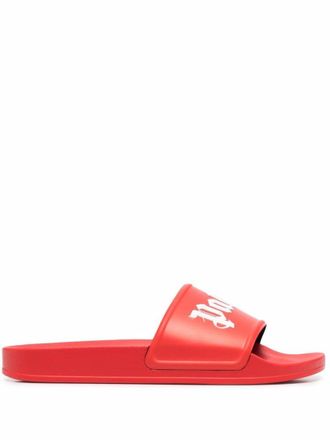Palm Angels Red Logo Pool Slides
