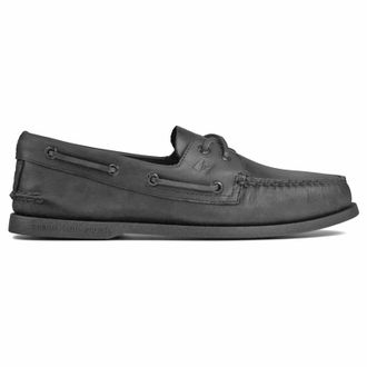 Sperry Top-Sider Authentic Original 2-Eye Leather Mens Boat Shoes - Black - Size:UK 10.5