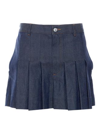 A.P.C. pleated mini skirt - Blauw