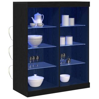 Berkfield Home Sideboard with LED Lights Black Oak 41x37x100 cm | Size: 41 x 37 x 100 cm