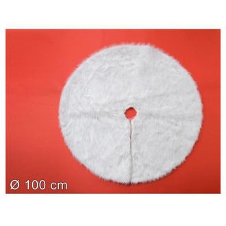 Trade Shop Trade Shop - Tappeto Gonna Copertura Base Albero Di Natale 100cm Pelliccia Bianco Sottoalbero