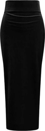 Alberta Ferretti Falda Midi de Terciopelo - Skirts - Mujer - Negro - XS