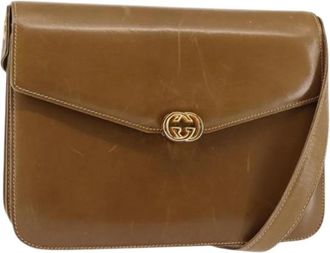 Gucci Pre-owned Vintage Schoudertas - Dames - Vintage Schoudertas - Bruin - ONE Size - Leer - Vintage
