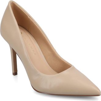 Journee Collection Embellished Pointed Toe Pump in Taupe Pu at Nordstrom Rack, Size 7.5