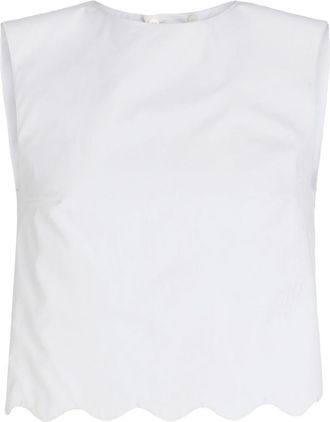 Patou White Poplin Crop Top
