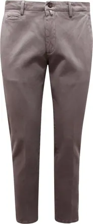 BRIGLIA 1949 Broeken, Heren, Grijs, M, Katoen, Q8062 Slim Fit Katoenen Broek