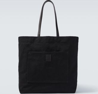 The Row Tori leather-trimmed canvas tote bag