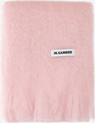Jil Sander Womens Scarf Mohair-Blend Pink Scarfs