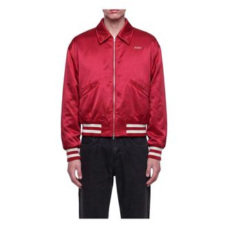 Second/Layer Bomber Jackets, male, Red, Size: L Aces Satin Club Jacket