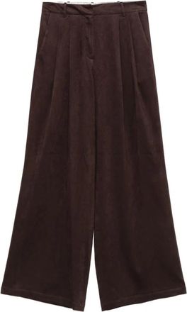 Alysi Wide Broeken - Dames - Wijde Broeken - Bruin - L - Polyester - Broeken