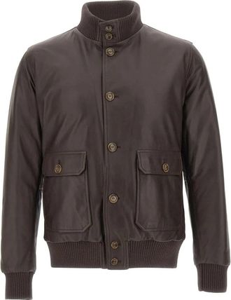 Barba Vermont Jacket - Heren - Leren en Su&egrave;de Jassen - Bruin - L - Leer - Jassen