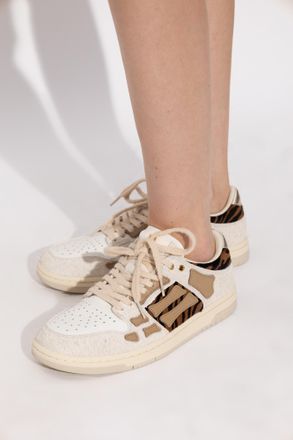 Amiri Zebra Skel Top Low Sports Shoes, Womens, Cream