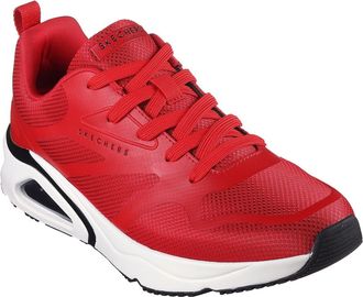 Skechers Mens Mesh Print Overlay Low Top Trainers in Red - Size UK 7.5