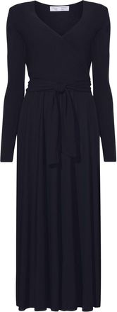 Proenza Schouler knot-detail V-neck dress - women - Viscose - 10 - Black