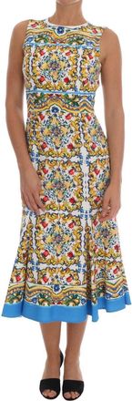 Dolce & Gabbana Majolica Print Jurk Aline Midi Jurk