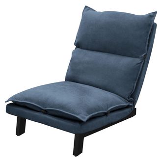 ML Design Ml-design - Silla De Suelo Azul, Sof&aacute; Reclinable Para Sal&oacute;n, Asiento Ergon&oacute;mico Con Respaldo Ajustable Coj&iacute;n Tapizado Con Funda De Lino Estructura De 