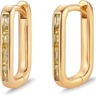 Brook & York Billie Birthstone Cubic Zirconia Hoop Earrings in Gold/nov at Nordstrom