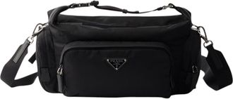 Prada Black Logo Medium Crossbody Bag