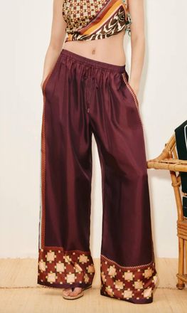 Alemais Wilson Silk Pants In Burgundy