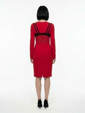 Dolce & Gabbana Lace-Trim Sheath Dress - Red