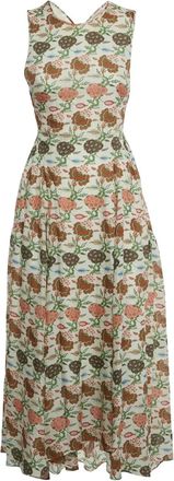 Tory Burch Abito lungo con stampa a fiori - Bianco