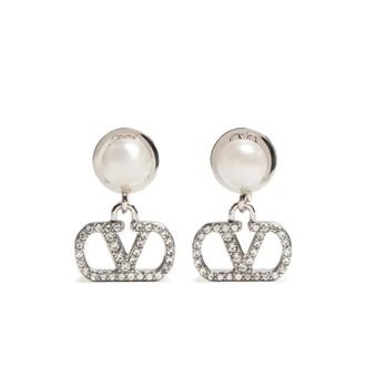 Valentino Garavani Faux-Pearl Stud Earrings - female - Valentino Garavani - Earrings - Gray - ONE SIZE - Accessories