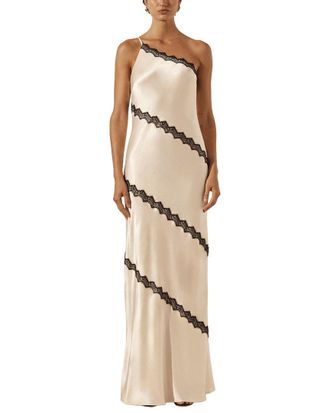 Shona Joy Camille Lace Asymmetrical Maxi Dress