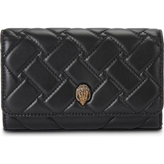 Kurt Geiger Extra Mini Kensington Quilted Leather Wallet on a Chain in Black at Nordstrom Rack