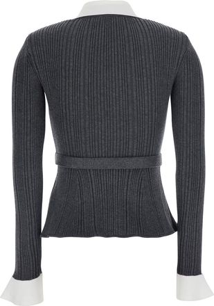 Self Portrait Womens Cardigan Grey Tops Top