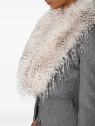 Elisabetta Franchi Faux-Fur Collar Blazer - Grey